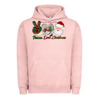 Pigment Salmon peace love christmas Urban Hoodie - BundleAndBundleShop