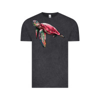 Vintage Black sea turtle pink glitter Vintage Tee - Artiststas