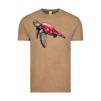 Vintage Coffee sea turtle pink glitter Vintage Tee - Artiststas