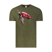 Vintage Olive sea turtle pink glitter Vintage Tee - Artiststas