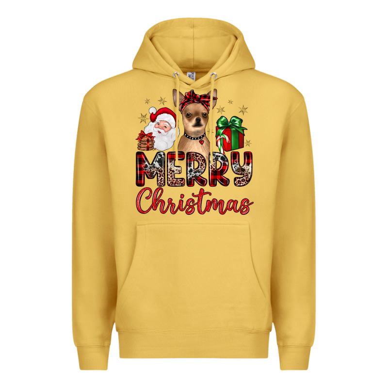 Merry Christmas Chihuahua Premium Hoodie by JahusDesignShop | Teevron