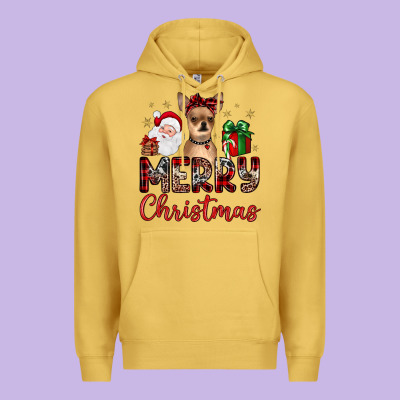 Merry Christmas Chihuahua Premium Hoodie Designed By Jahusdesignshop