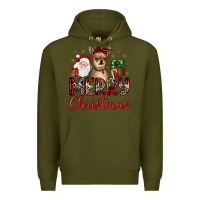Army Green merry christmas chihuahua Premium Hoodie - JahusDesignShop
