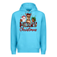 Ocean Blue merry christmas chihuahua Premium Hoodie - JahusDesignShop