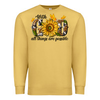 Antique Gold with god all things are possible Premium Sweatshirt - texasbilliewilder