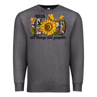 Charcoal Heather with god all things are possible Premium Sweatshirt - texasbilliewilder