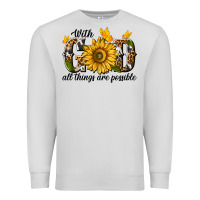 Dove Grey with god all things are possible Premium Sweatshirt - texasbilliewilder