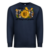 Navy with god all things are possible Premium Sweatshirt - texasbilliewilder