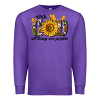 Purple with god all things are possible Premium Sweatshirt - texasbilliewilder