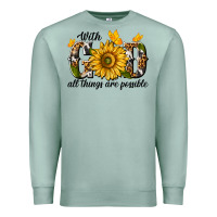 Seafoam with god all things are possible Premium Sweatshirt - texasbilliewilder