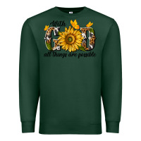Sports Green with god all things are possible Premium Sweatshirt - texasbilliewilder