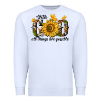 White with god all things are possible Premium Sweatshirt - texasbilliewilder
