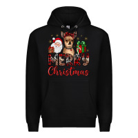 Black merry christmas chihuahua Premium Hoodie - JahusDesignShop