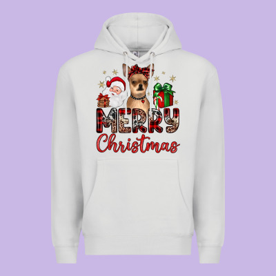 Merry Christmas Chihuahua Premium Hoodie Designed By Jahusdesignshop