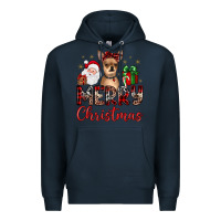 Navy merry christmas chihuahua Premium Hoodie - JahusDesignShop
