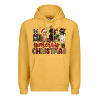 Mustard merry christmas chihuahua pitbull pug dachshund Premium Hoodie - JahusDesignShop