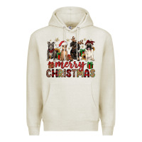 Oatmeal Heather merry christmas chihuahua pitbull pug dachshund Premium Hoodie - JahusDesignShop