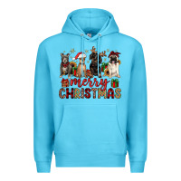 Ocean Blue merry christmas chihuahua pitbull pug dachshund Premium Hoodie - JahusDesignShop