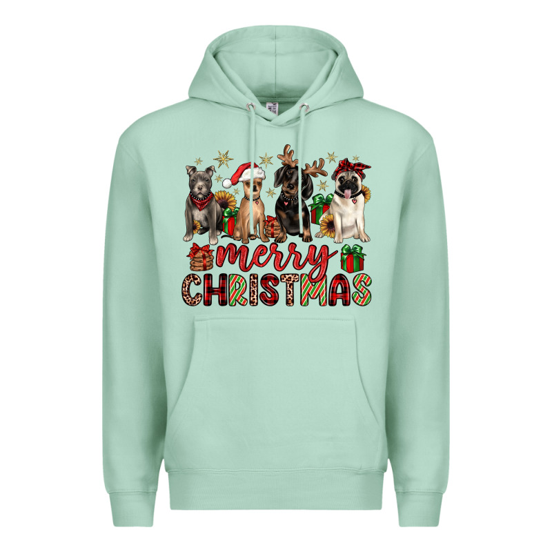 Merry Christmas Chihuahua Pitbull Pug Dachshund Premium Hoodie by JahusDesignShop | Teevron