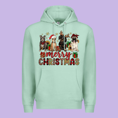 Merry Christmas Chihuahua Pitbull Pug Dachshund Premium Hoodie Designed By Jahusdesignshop