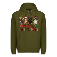 Army Green merry christmas chihuahua pitbull pug dachshund Premium Hoodie - JahusDesignShop