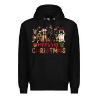 Black merry christmas chihuahua pitbull pug dachshund Premium Hoodie - JahusDesignShop