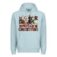Blue Mist merry christmas chihuahua pitbull pug dachshund Premium Hoodie - JahusDesignShop