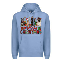 Colony Blue merry christmas chihuahua pitbull pug dachshund Premium Hoodie - JahusDesignShop