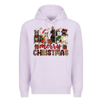 Lilac merry christmas chihuahua pitbull pug dachshund Premium Hoodie - JahusDesignShop