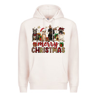 Pale Pink merry christmas chihuahua pitbull pug dachshund Premium Hoodie - JahusDesignShop
