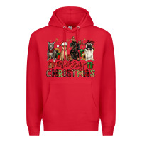 Red merry christmas chihuahua pitbull pug dachshund Premium Hoodie - JahusDesignShop