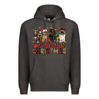 Smoke merry christmas chihuahua pitbull pug dachshund Premium Hoodie - JahusDesignShop