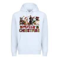White merry christmas chihuahua pitbull pug dachshund Premium Hoodie - JahusDesignShop