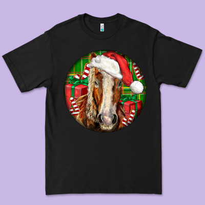 Belgian Horse  Christmas Premium Tee Designed By Lillyallendesigns