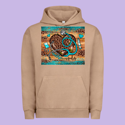 Nurse Leopard Heart Urban Hoodie Designed By Jahusdesignshop