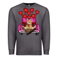 Charcoal Heather Valentine's day tedybear truck Premium Sweatshirt - RanaPortraitStore