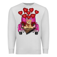 Dove Grey Valentine's day tedybear truck Premium Sweatshirt - RanaPortraitStore