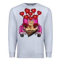 Heather Grey Valentine's day tedybear truck Premium Sweatshirt - RanaPortraitStore