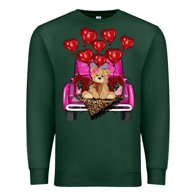 Valentine's Day Tedybear Truck Premium Sweatshirt by RanaPortraitStore | Teevron