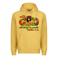 Antique Gold with god all things are possible juneteenth Premium Hoodie - AdoDesignShop