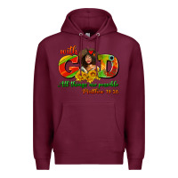 Burgundy with god all things are possible juneteenth Premium Hoodie - AdoDesignShop