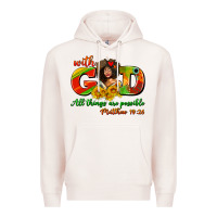 Pale Pink with god all things are possible juneteenth Premium Hoodie - AdoDesignShop