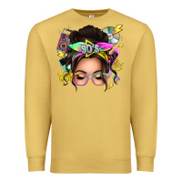 Antique Gold 90s messy bun Premium Sweatshirt - texasbilliewilder