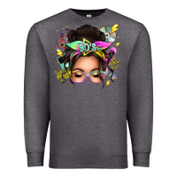 Charcoal Heather 90s messy bun Premium Sweatshirt - texasbilliewilder