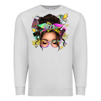 Dove Grey 90s messy bun Premium Sweatshirt - texasbilliewilder