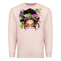 Pale Pink 90s messy bun Premium Sweatshirt - texasbilliewilder