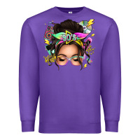 Purple 90s messy bun Premium Sweatshirt - texasbilliewilder