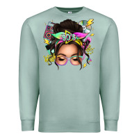 Seafoam 90s messy bun Premium Sweatshirt - texasbilliewilder
