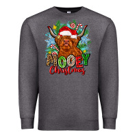 Charcoal Heather mooey christmas Premium Sweatshirt - Zillion Design Studio