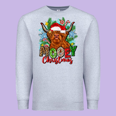 Mooey Christmas Premium Sweatshirt Designed By Zillion Design Studio